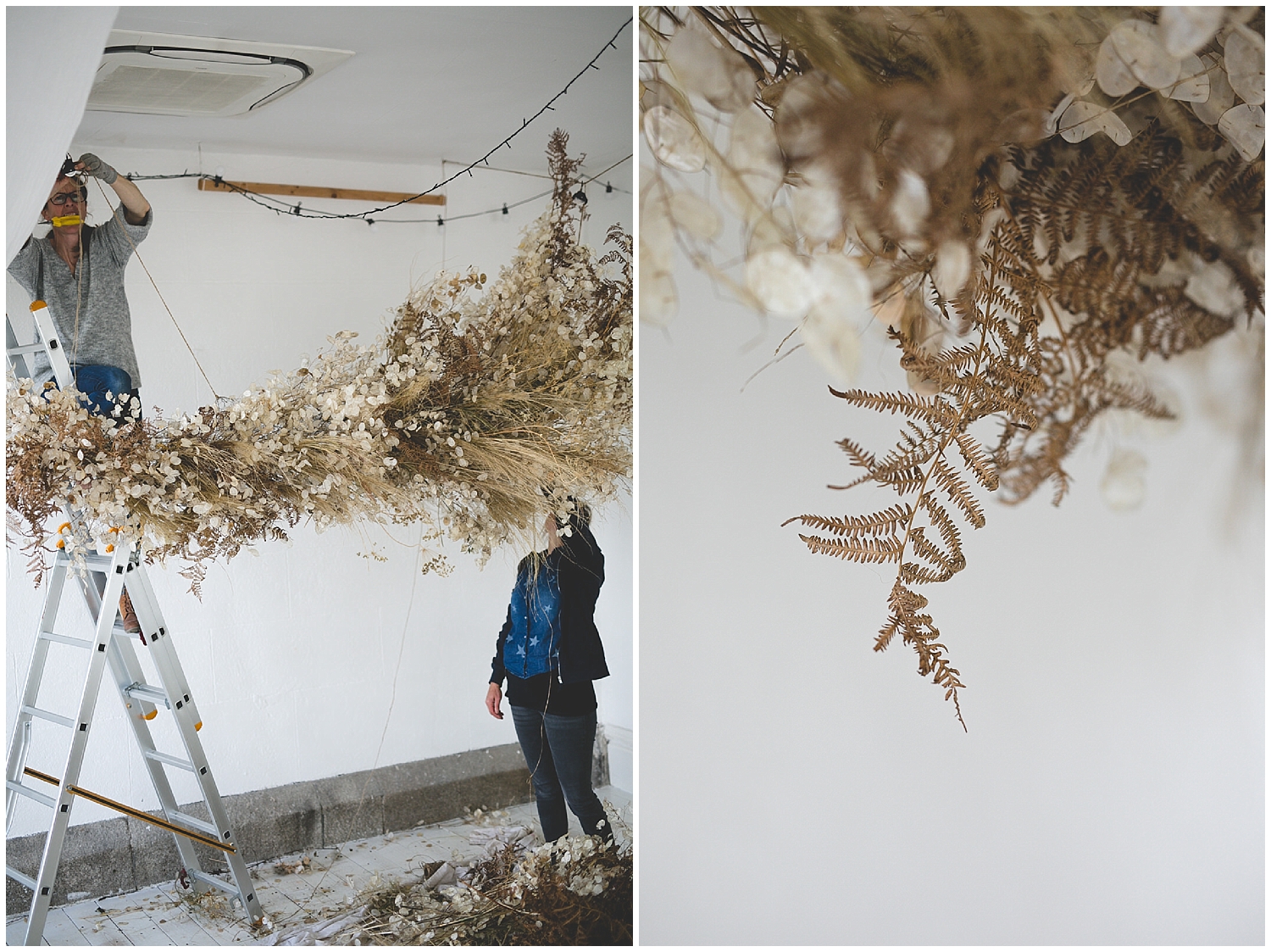 Floral cloud of dried leaves & honesty 