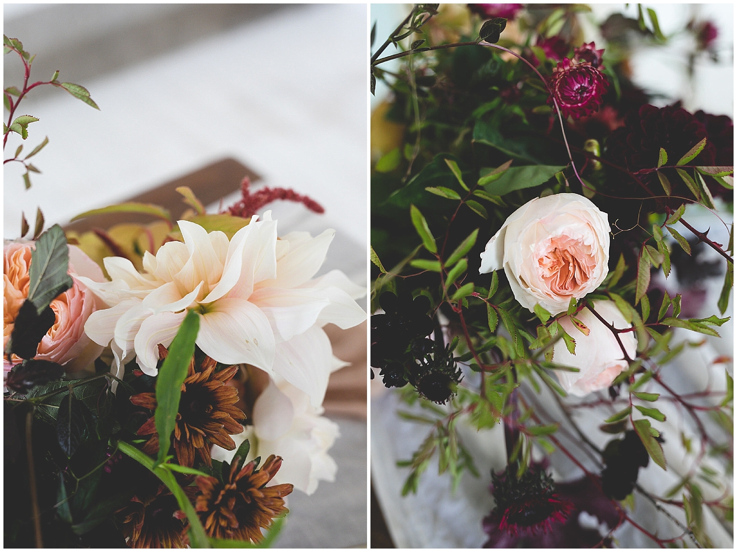 delicate & wild pale pink bouquet details