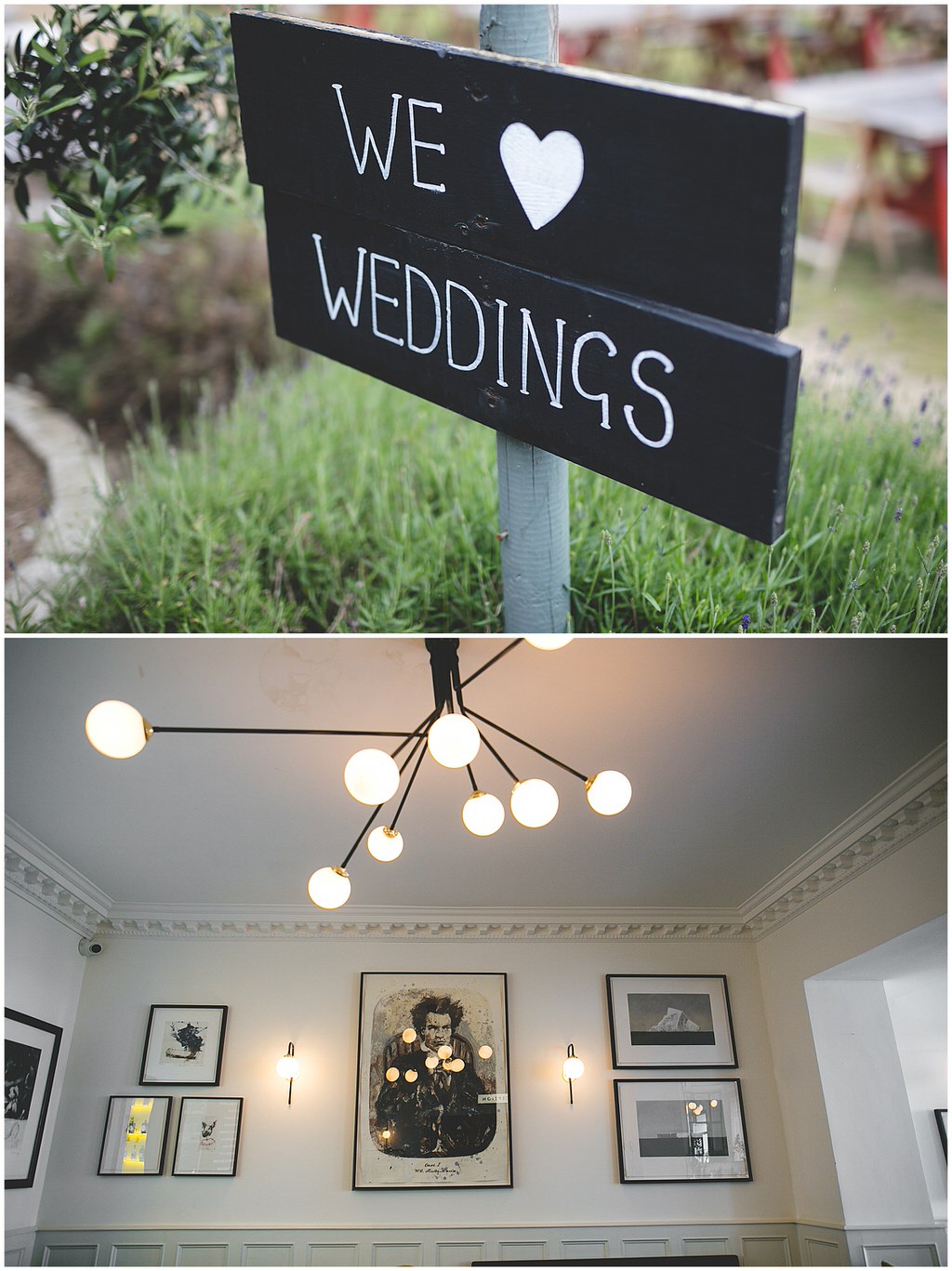 Rustic Black 'we heart weddings' sign