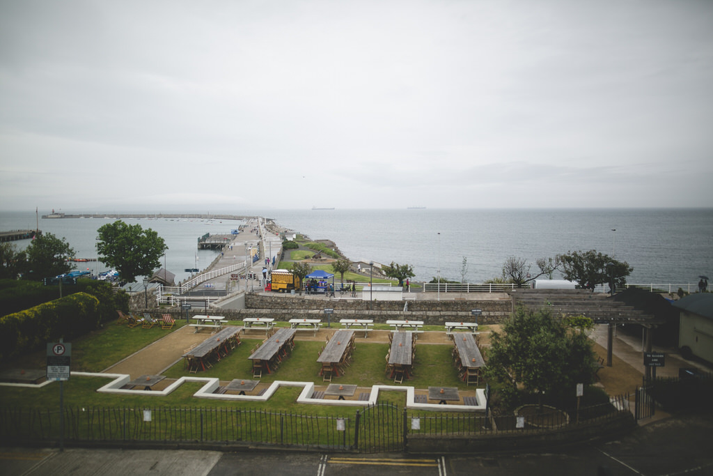 Dunlaoighre Pier as seen from the Haddington Hotel 