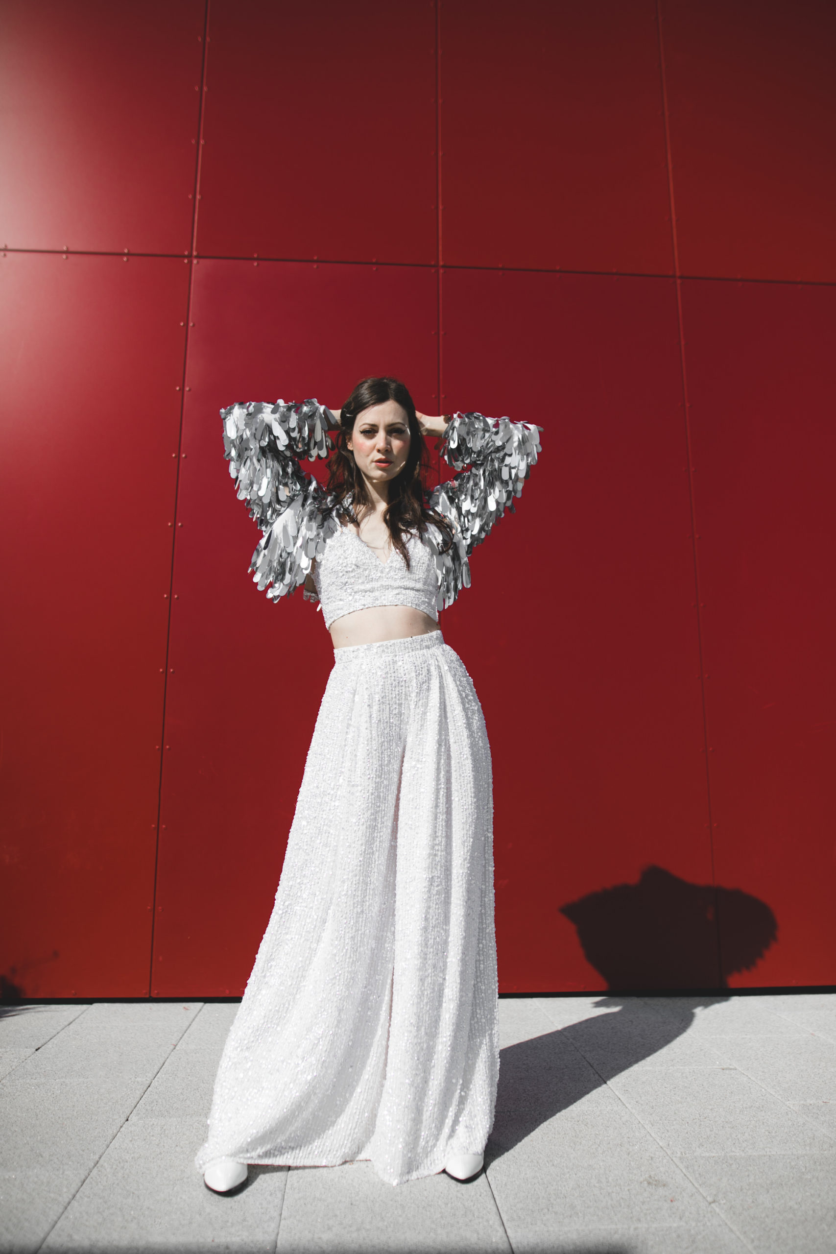 Asos crop discount top wedding dress